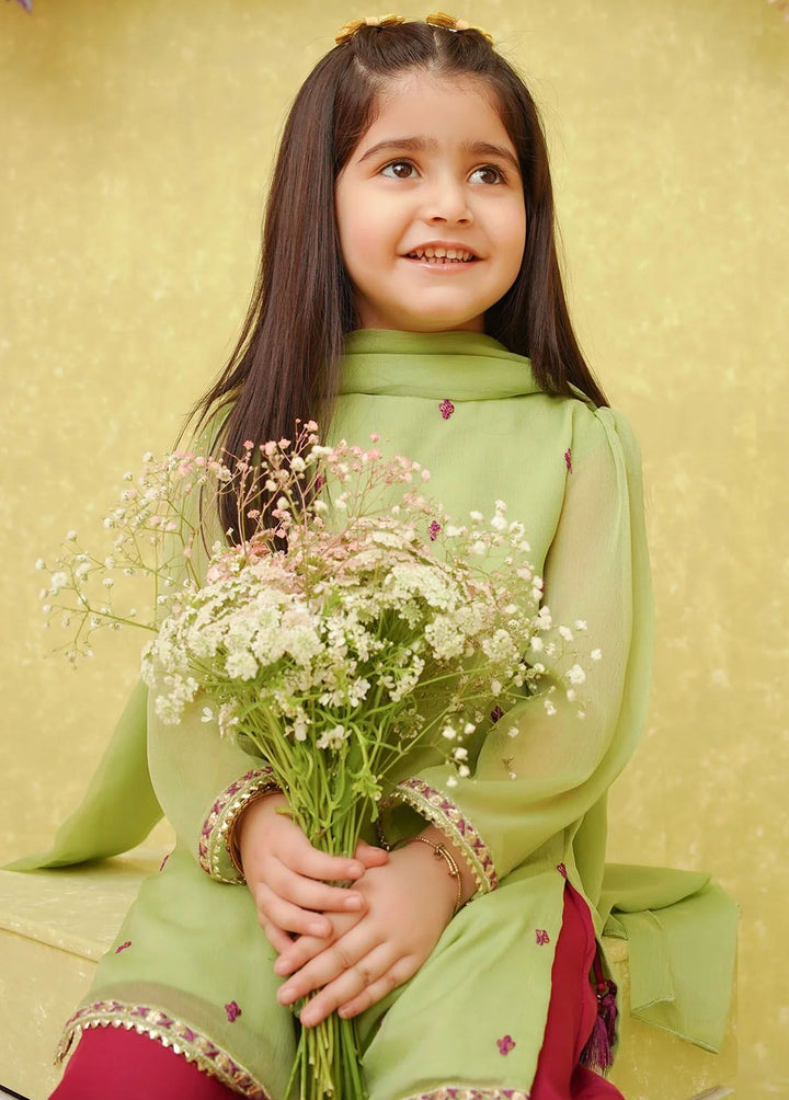 Ochre Pret Embroidered Chiffon 3 Piece Suit INCF-05