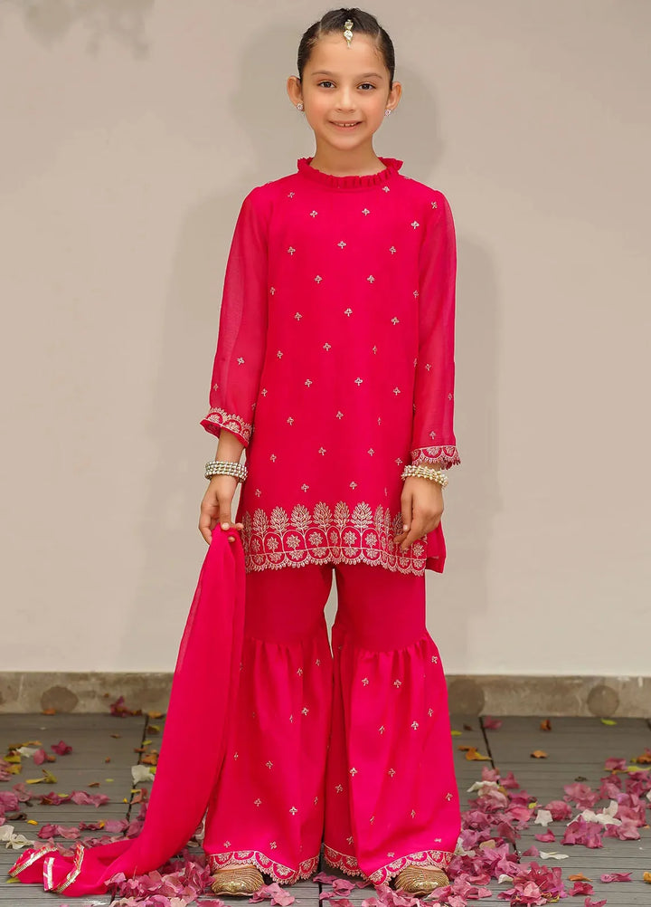 Ochre Pret Embroidered Chiffon 3 Piece Suit INSHD-02