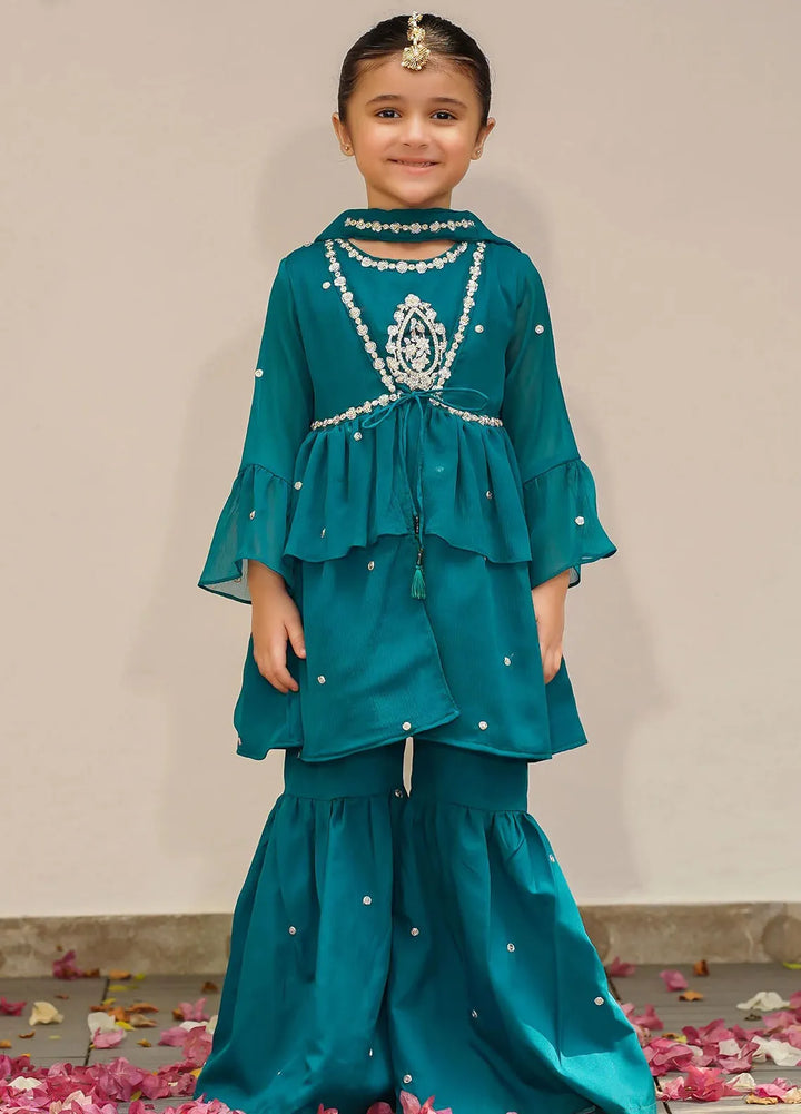 Ochre Pret Embroidered Chiffon 3 Piece Suit INSHD-07