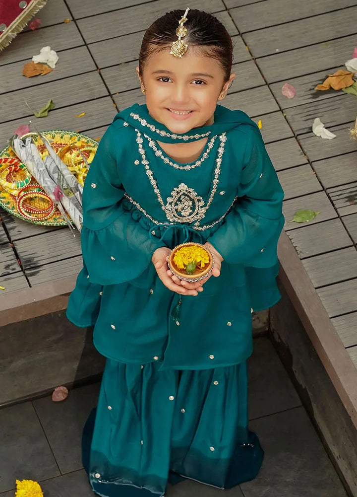 Ochre Pret Embroidered Chiffon 3 Piece Suit INSHD-07