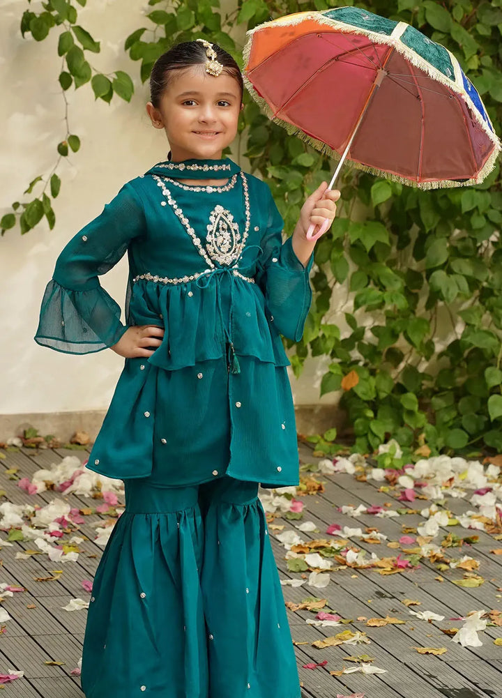 Ochre Pret Embroidered Chiffon 3 Piece Suit INSHD-07