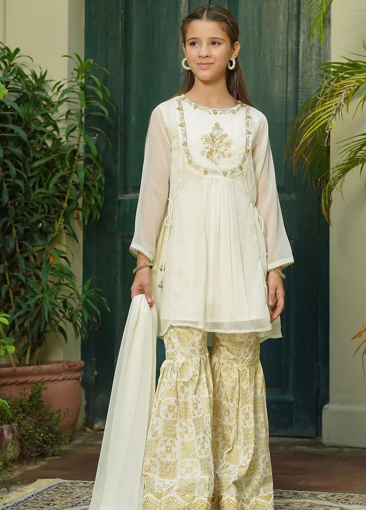 Ochre Pret Embroidered Chiffon 3 Piece Suit OFW-AC-44