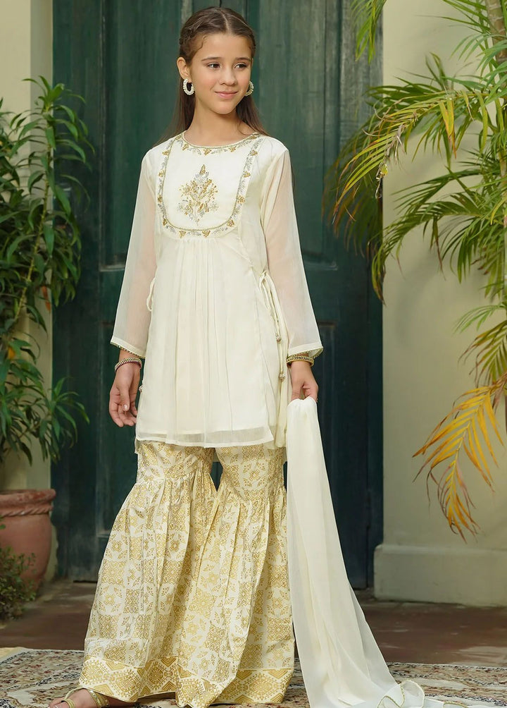Ochre Pret Embroidered Chiffon 3 Piece Suit OFW-AC-44