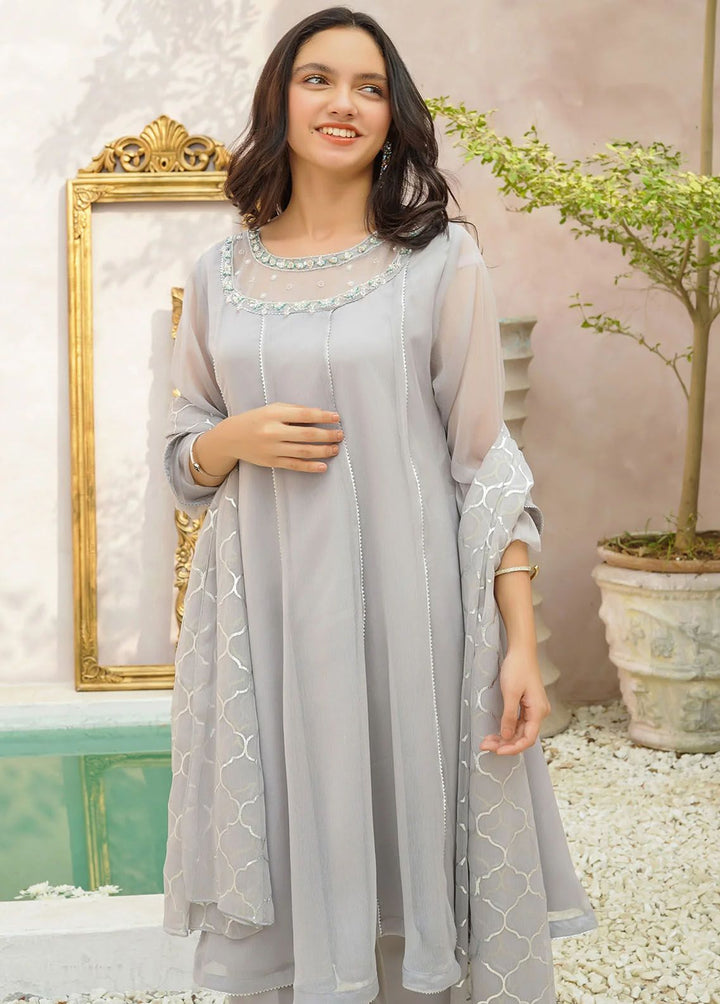 Ochre Pret Embroidered Chiffon 3 Piece Suit OFW-AC-49