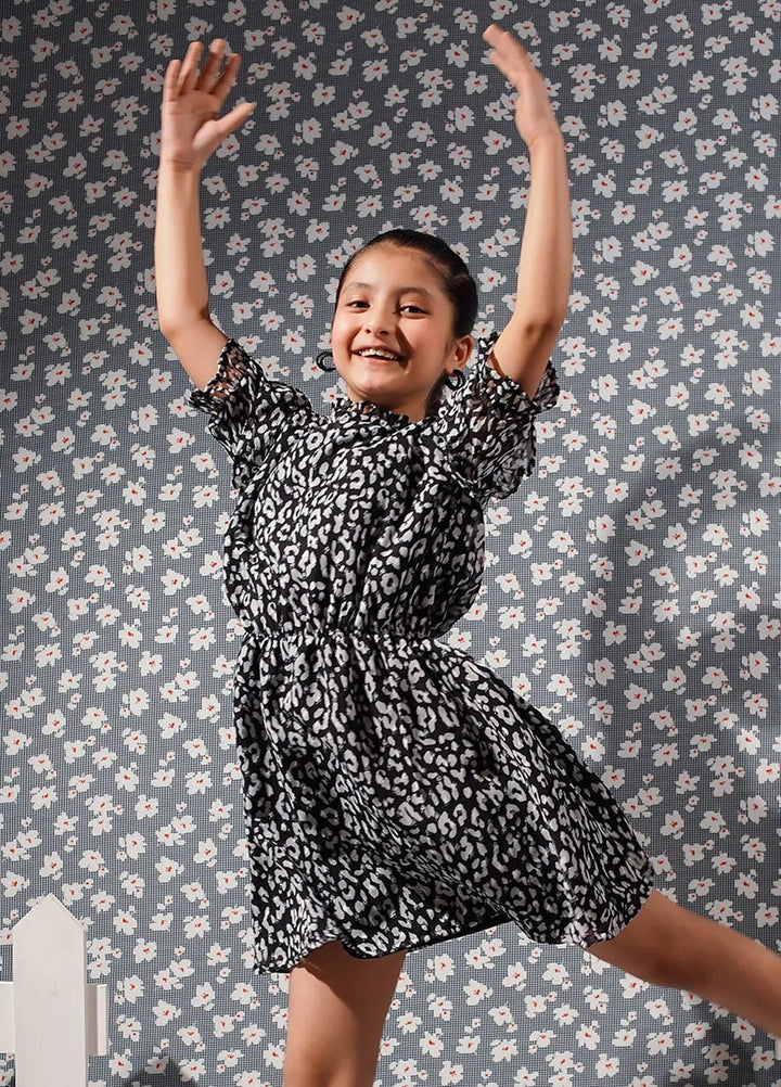 Ochre Pret Embroidered Chiffon Dress OWKL-03