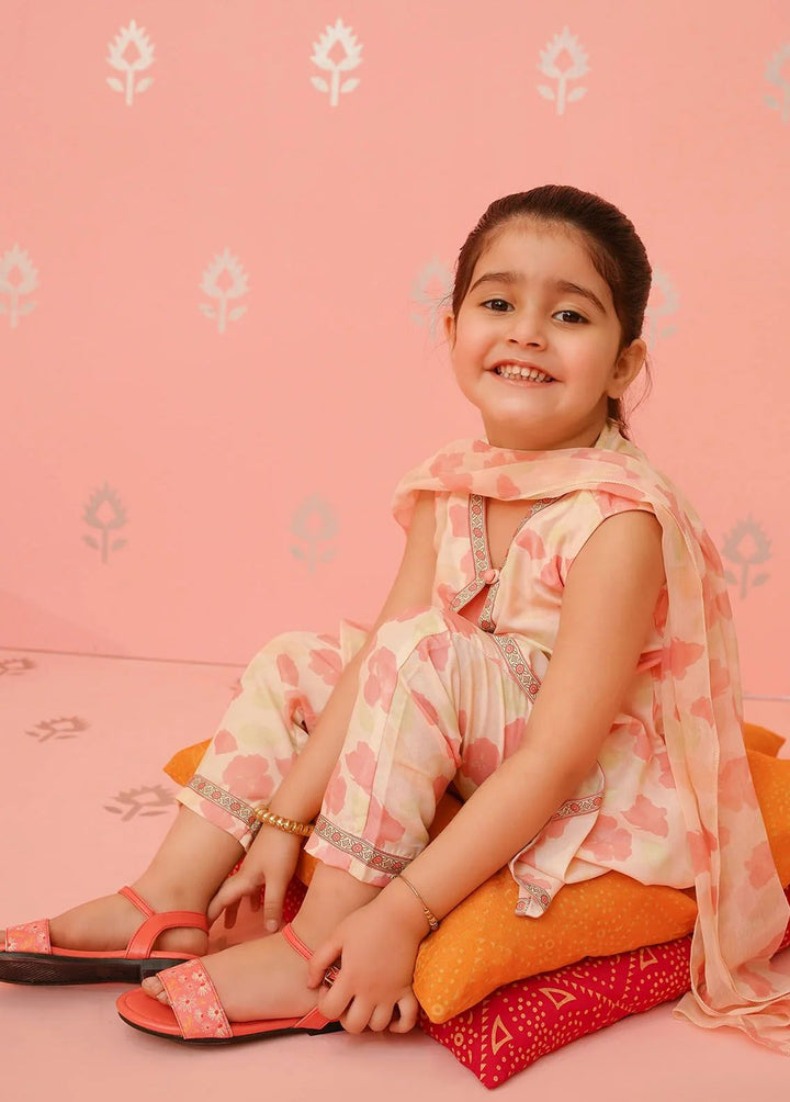 Ochre Pret Embroidered Cotton Silk 3 Piece Suit INDP-03