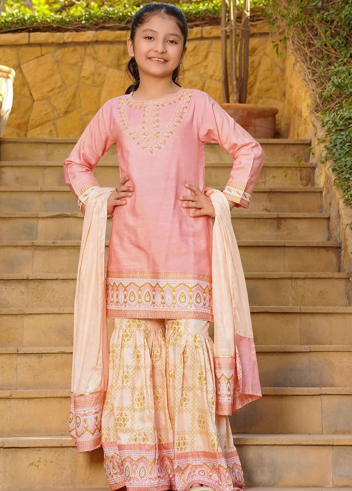 Ochre Pret Embroidered Cotton Silk 3 Piece Suit OFW-EX-04