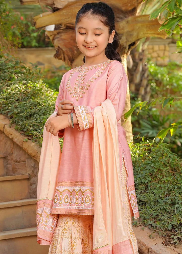 Ochre Pret Embroidered Cotton Silk 3 Piece Suit OFW-EX-04