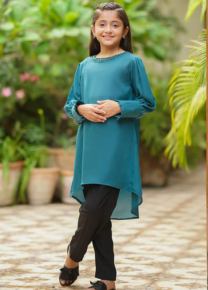 Ochre Pret Embroidered Georgette 2 Piece Suit FC-30