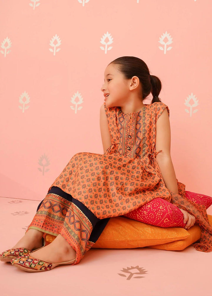 Ochre Pret Embroidered Lawn 3 Piece Suit INDP-01