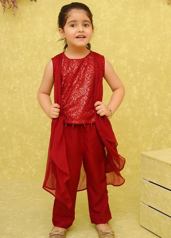 Ochre Pret Embroidered Net 2 Piece Suit INCF-11