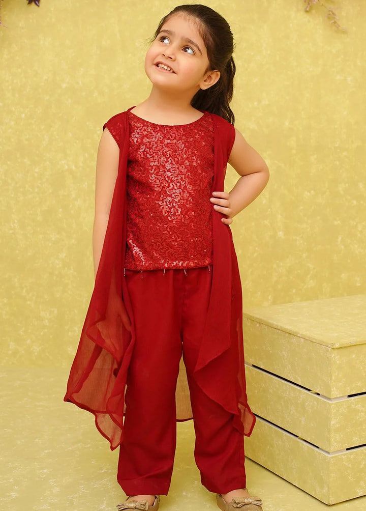 Ochre Pret Embroidered Net 2 Piece Suit INCF-11