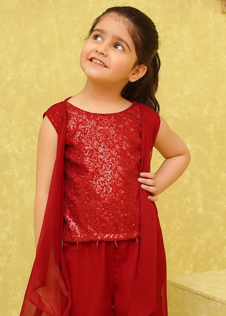 Ochre Pret Embroidered Net 2 Piece Suit INCF-11