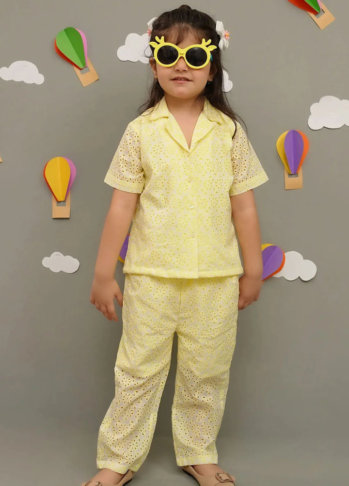 Ochre Pret Embroidered Net 2 Piece Suit INWC-03