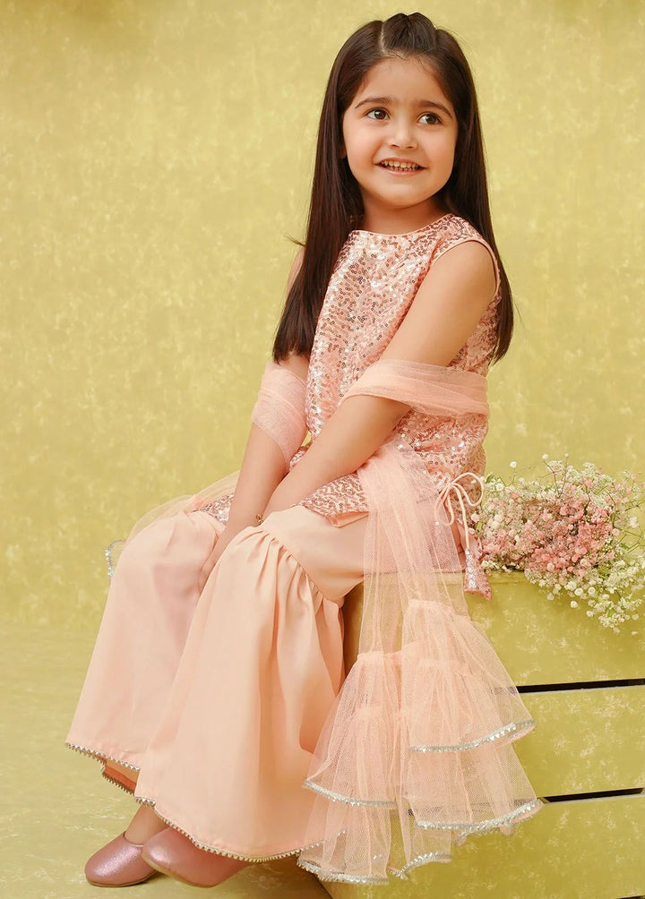 Ochre Pret Embroidered Net 3 Piece Suit INCF-04