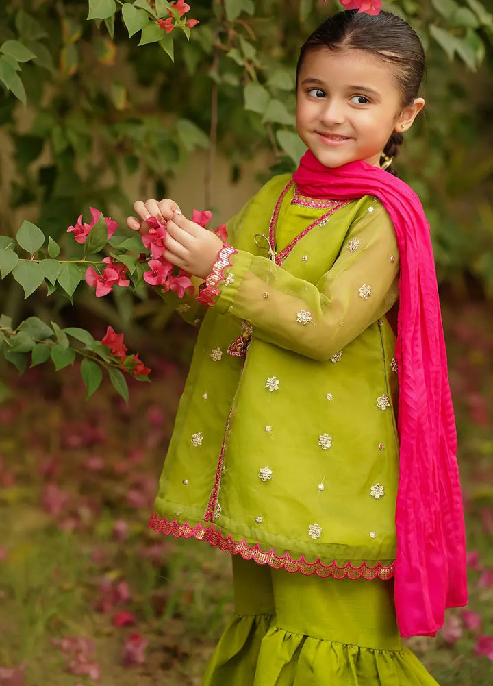 Ochre Pret Embroidered Organza 3 Piece Suit INMHD-05