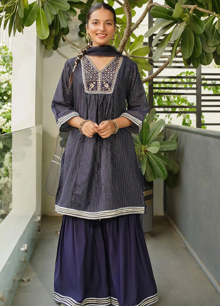 Ochre Pret Embroidered Zari 3 Piece Suit MHD-14