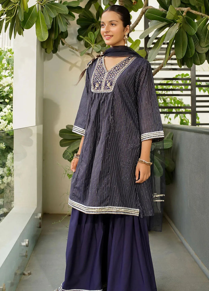 Ochre Pret Embroidered Zari 3 Piece Suit MHD-14