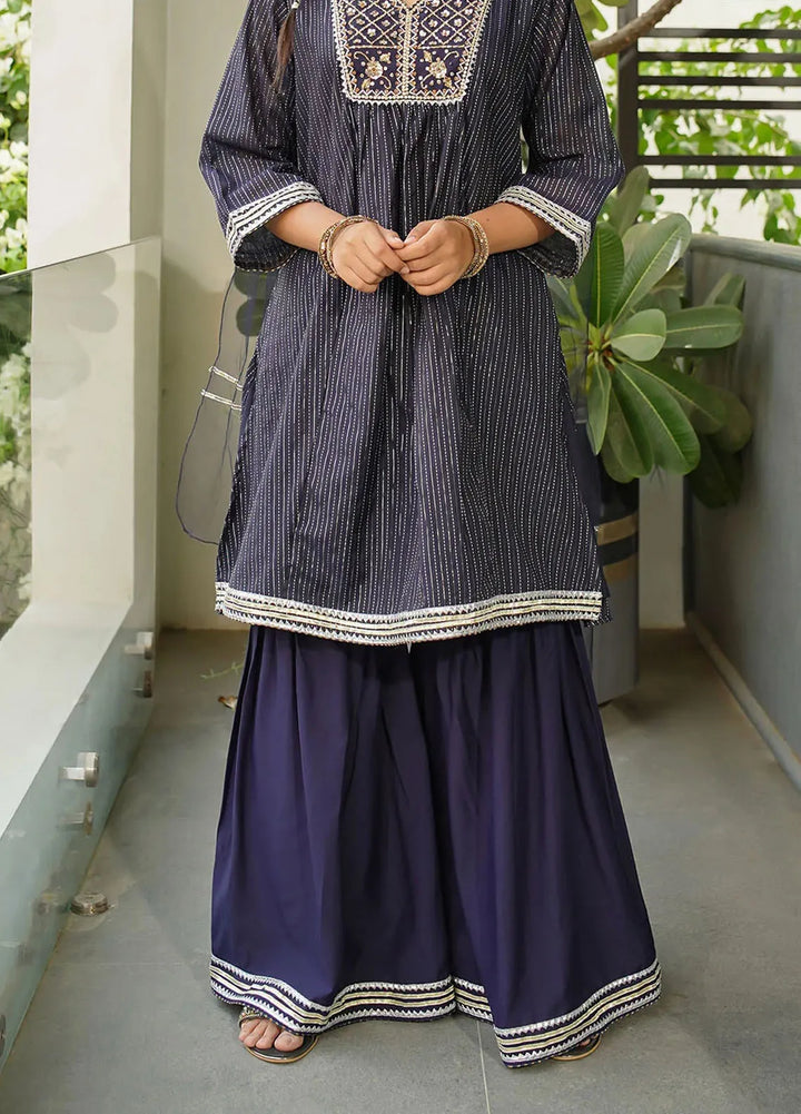 Ochre Pret Embroidered Zari 3 Piece Suit MHD-14