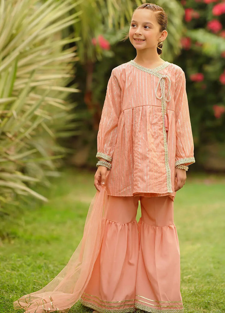 Ochre Pret Jacquard Zari 3 Piece Suit INSHD-05