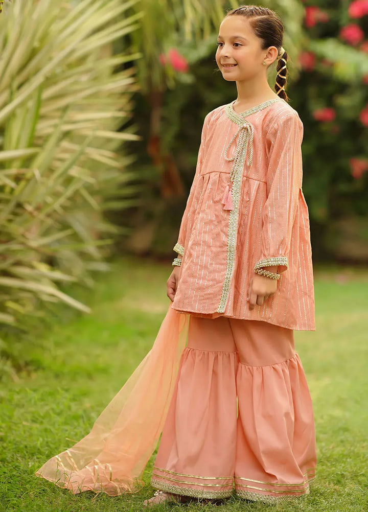 Ochre Pret Jacquard Zari 3 Piece Suit INSHD-05