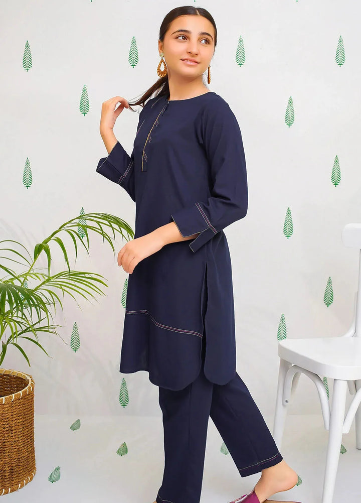 Ochre Pret Printed Cotton 2 Piece Suit For Girls OFW-SC-21