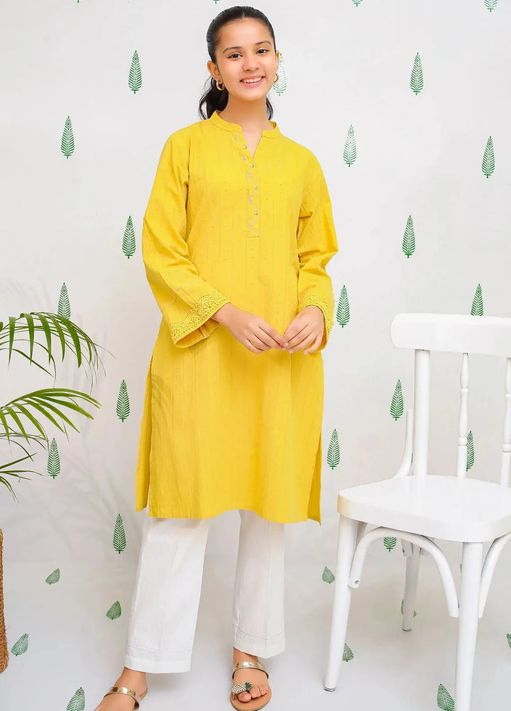 Ochre Pret Printed Cotton 2 Piece Suit For Girls OFW-SC-23