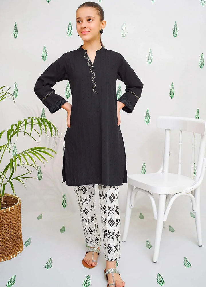 Ochre Pret Printed Cotton 2 Piece Suit For Girls OFW-SC-24