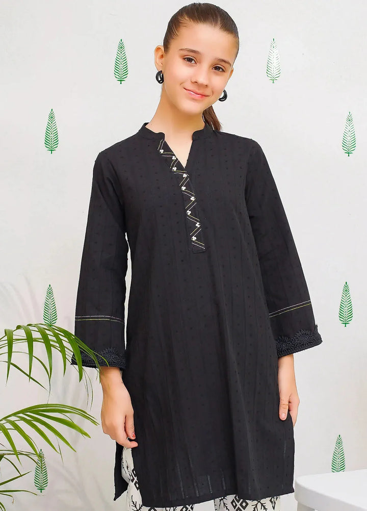 Ochre Pret Printed Cotton 2 Piece Suit For Girls OFW-SC-24