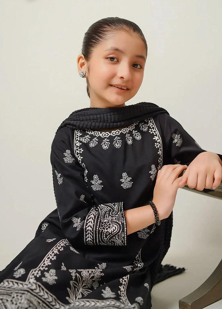 Ochre Pret Printed Cotton 3 Piece Suit For Girls OFW-MRM-08