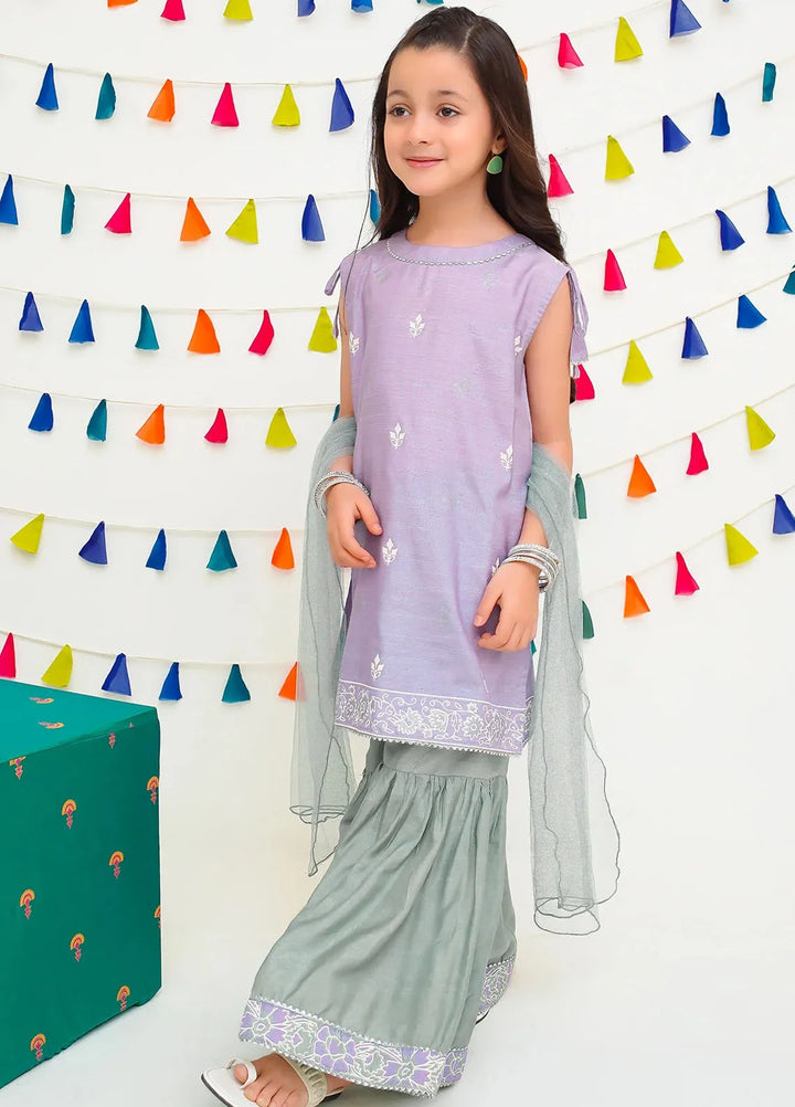 Ochre Pret Printed Cotton 3 Piece Suit For Kids INRJ-04