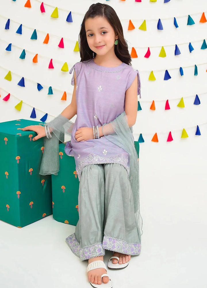 Ochre Pret Printed Cotton 3 Piece Suit For Kids INRJ-04