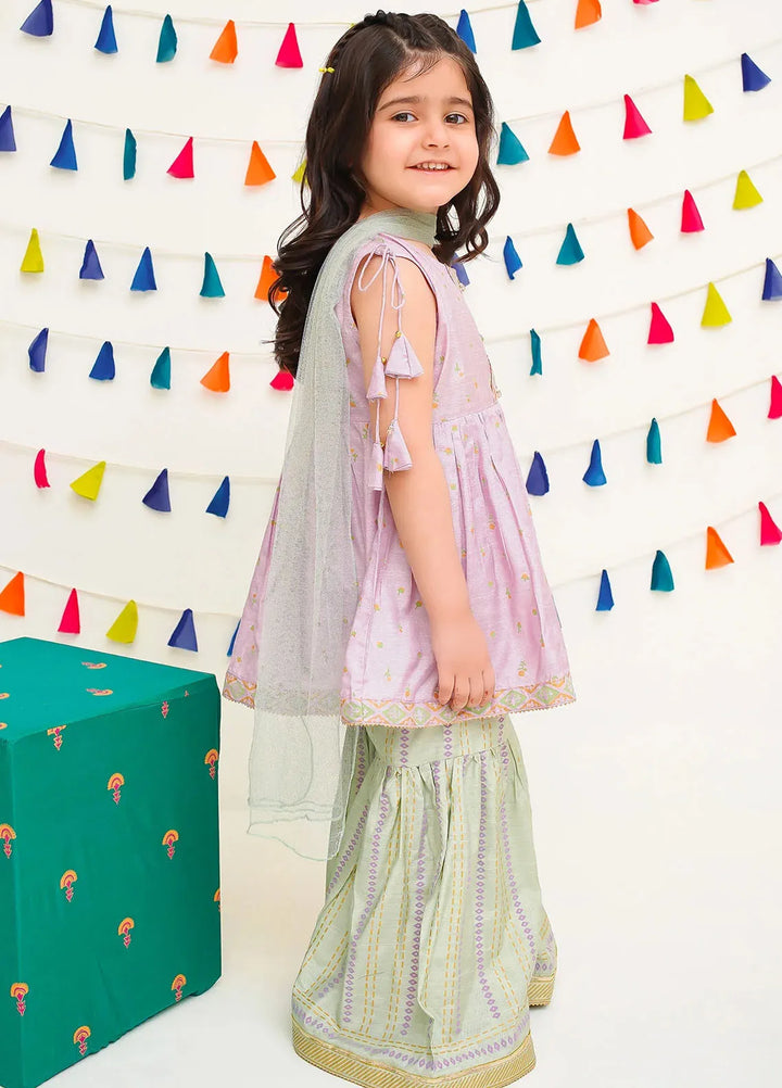 Ochre Pret Printed Cotton 3 Piece Suit For Kids INRJ-06