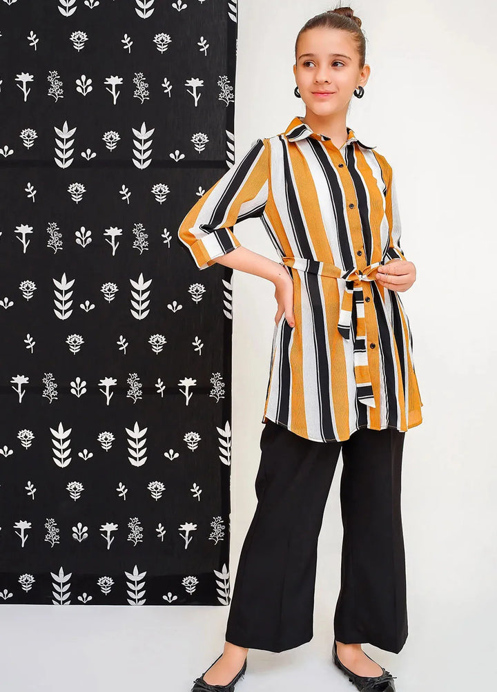 Ochre Pret Printed Crepe 2 Piece Suit For Girls OFW-FC-21