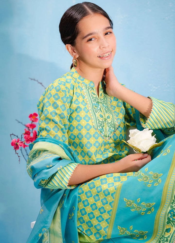 Ochre Pret Printed Lawn 3 Piece Suit Corf-22