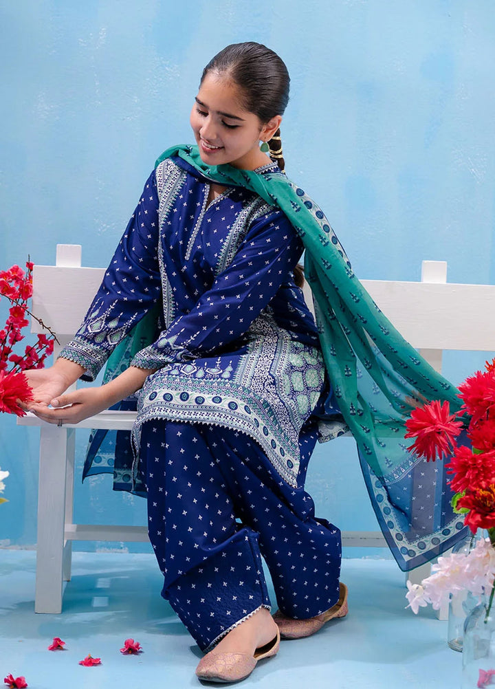 Ochre Pret Printed Lawn 3 Piece Suit Corf-23