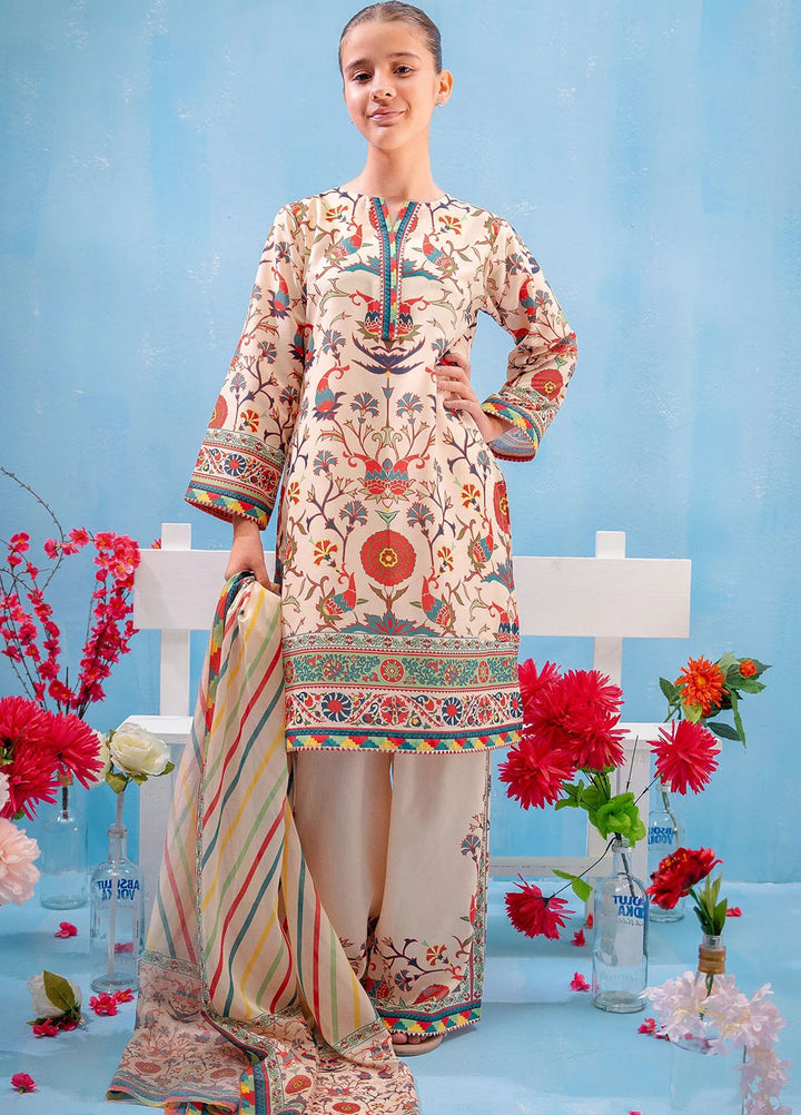 Ochre Pret Printed Lawn 3 Piece Suit Corf-24