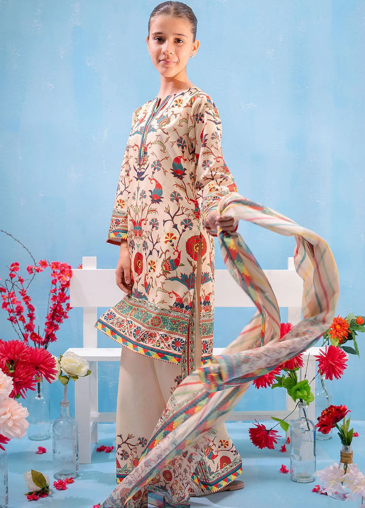 Ochre Pret Printed Lawn 3 Piece Suit Corf-24