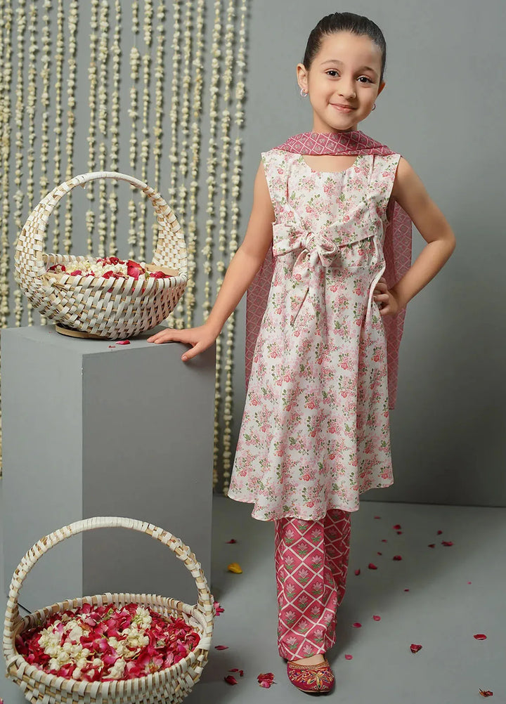 Ochre Pret Printed Lawn 3 Piece Suit For Kids INDP-08