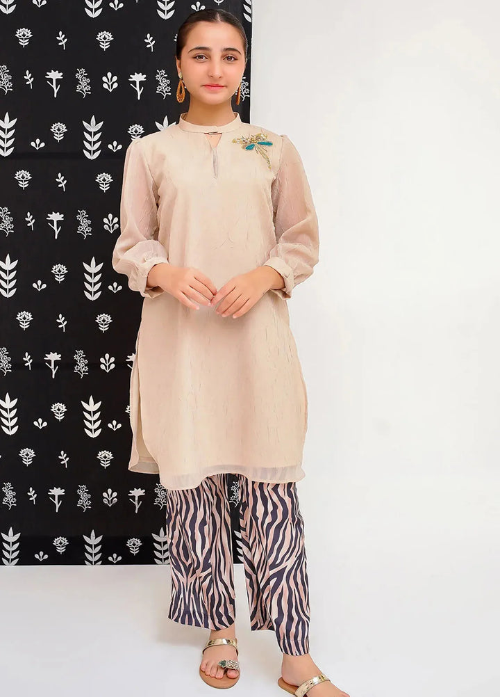 Ochre Pret Printed Organza 2 Piece Suit For Girls OFW-FC-20