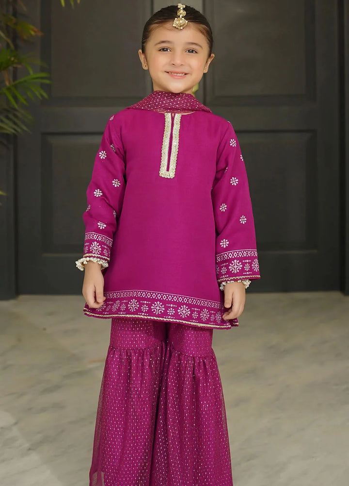 Ochre Pret Printed Raw Silk 3 Piece Suit INMHD-01