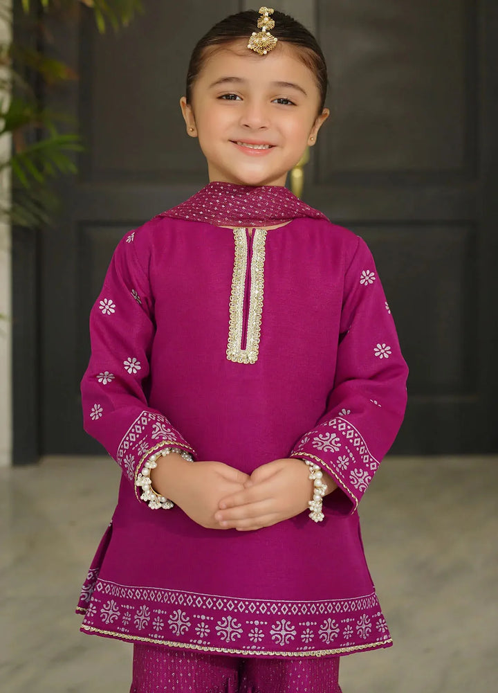 Ochre Pret Printed Raw Silk 3 Piece Suit INMHD-01