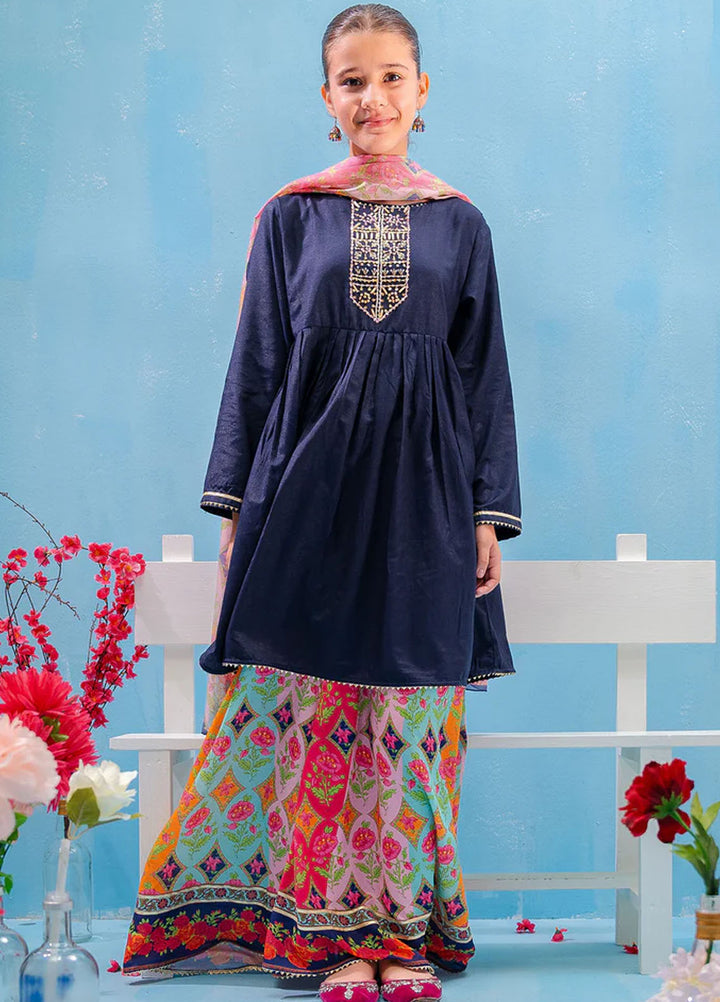 Ochre Pret Printed Silk 3 Piece Suit Corf-21