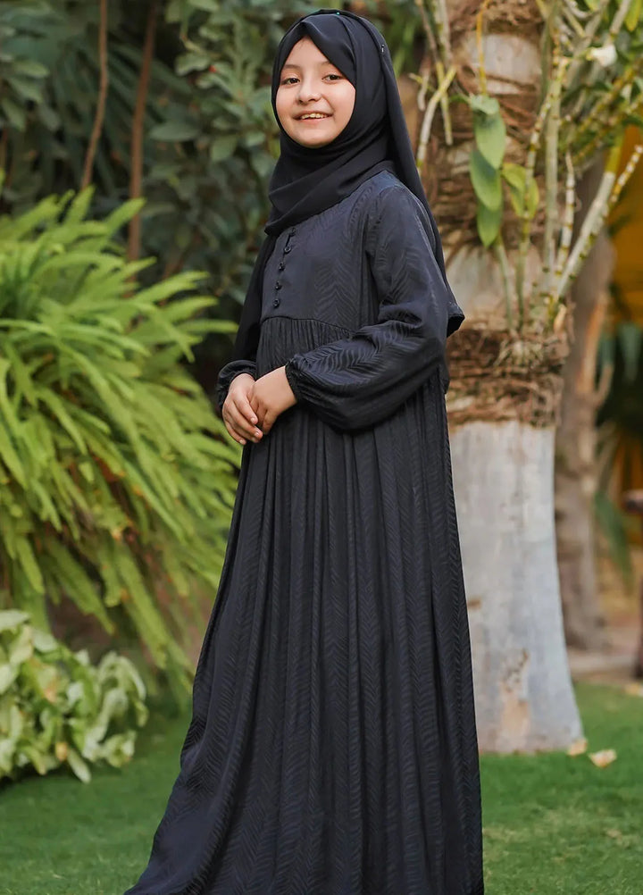 Ochre  Printed Charmeuse Abaya with Scarf ABA-01