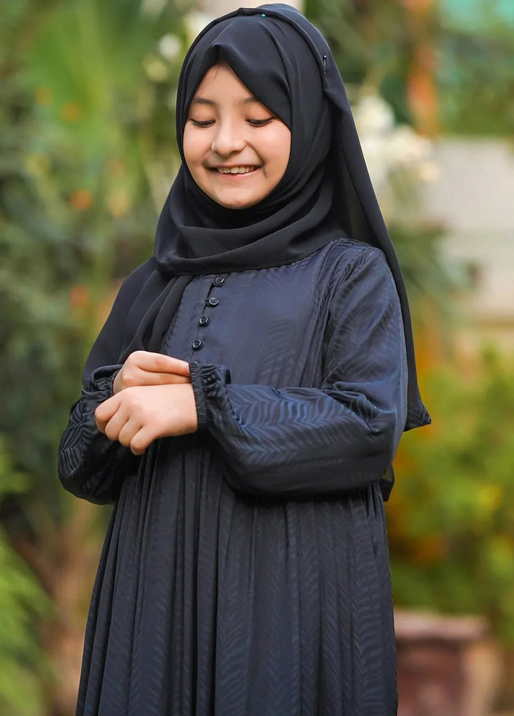 Ochre  Printed Charmeuse Abaya with Scarf ABA-01