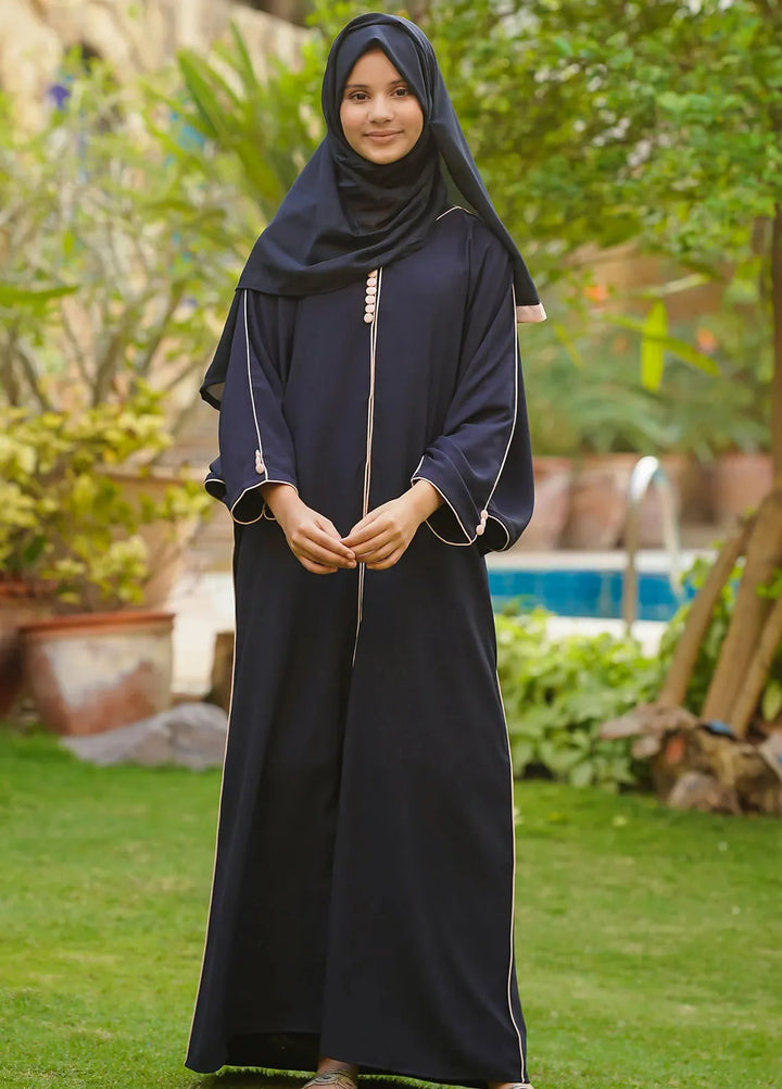 Ochre  Printed Georgette Abaya with Scarf ABA-02