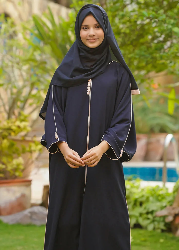 Ochre  Printed Georgette Abaya with Scarf ABA-02