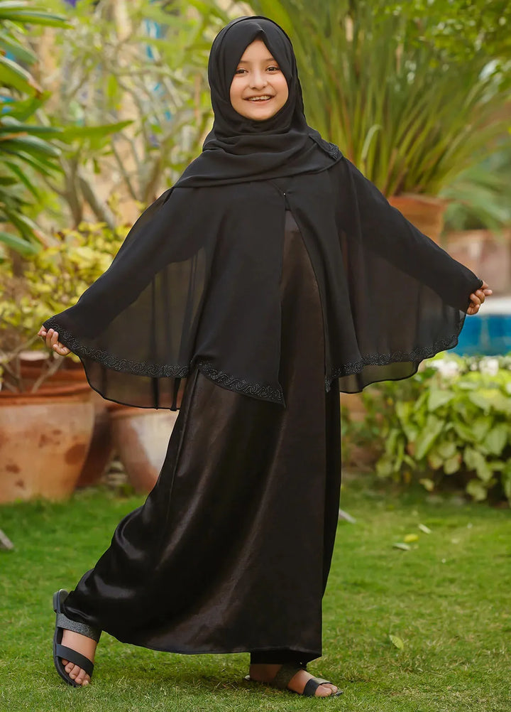 Ochre  Printed Georgette Abaya with Scarf ABA-08
