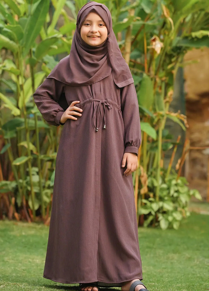 Ochre  Printed Viscose Abaya with Scarf ABA-05