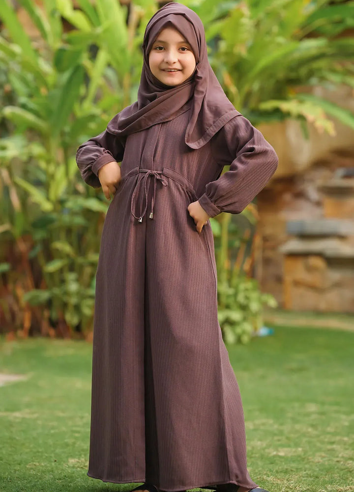 Ochre  Printed Viscose Abaya with Scarf ABA-05